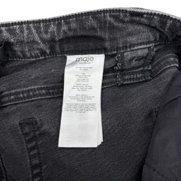 MAJE Anthracite Straight Cut Ripped Jeans Size XL - Picture 5 of 9